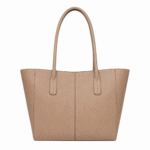 BagCove Robinson Pebbled Leather Tote Handbag - Beige
