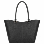 BagCove Robinson Pebbled Leather Tote Handbag - Black - Image 2