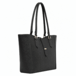 BagCove Robinson Pebbled Leather Tote Handbag - Black - Image 4
