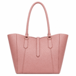 BagCove Robinson Pebbled Leather Tote Handbag - Dusty Pink