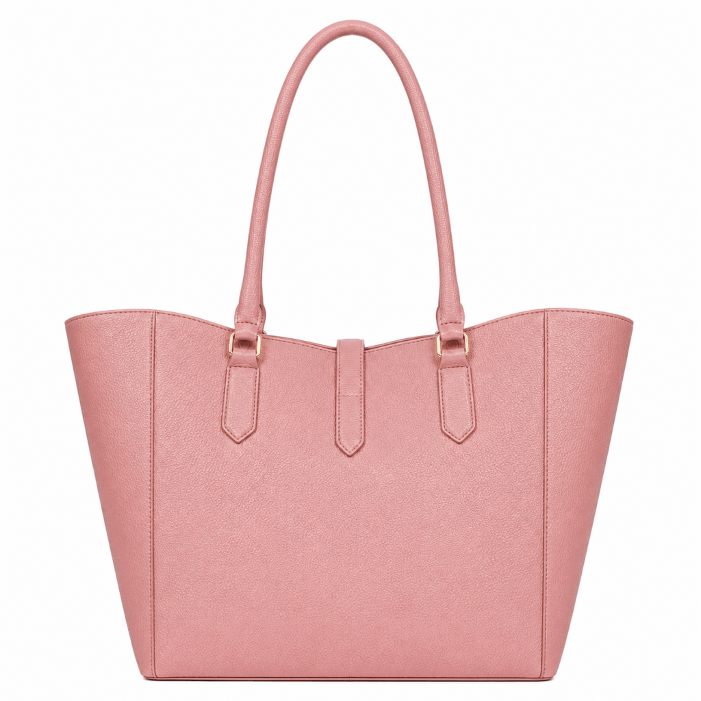 BagCove Robinson Pebbled Leather Tote Handbag - Dusty Pink1