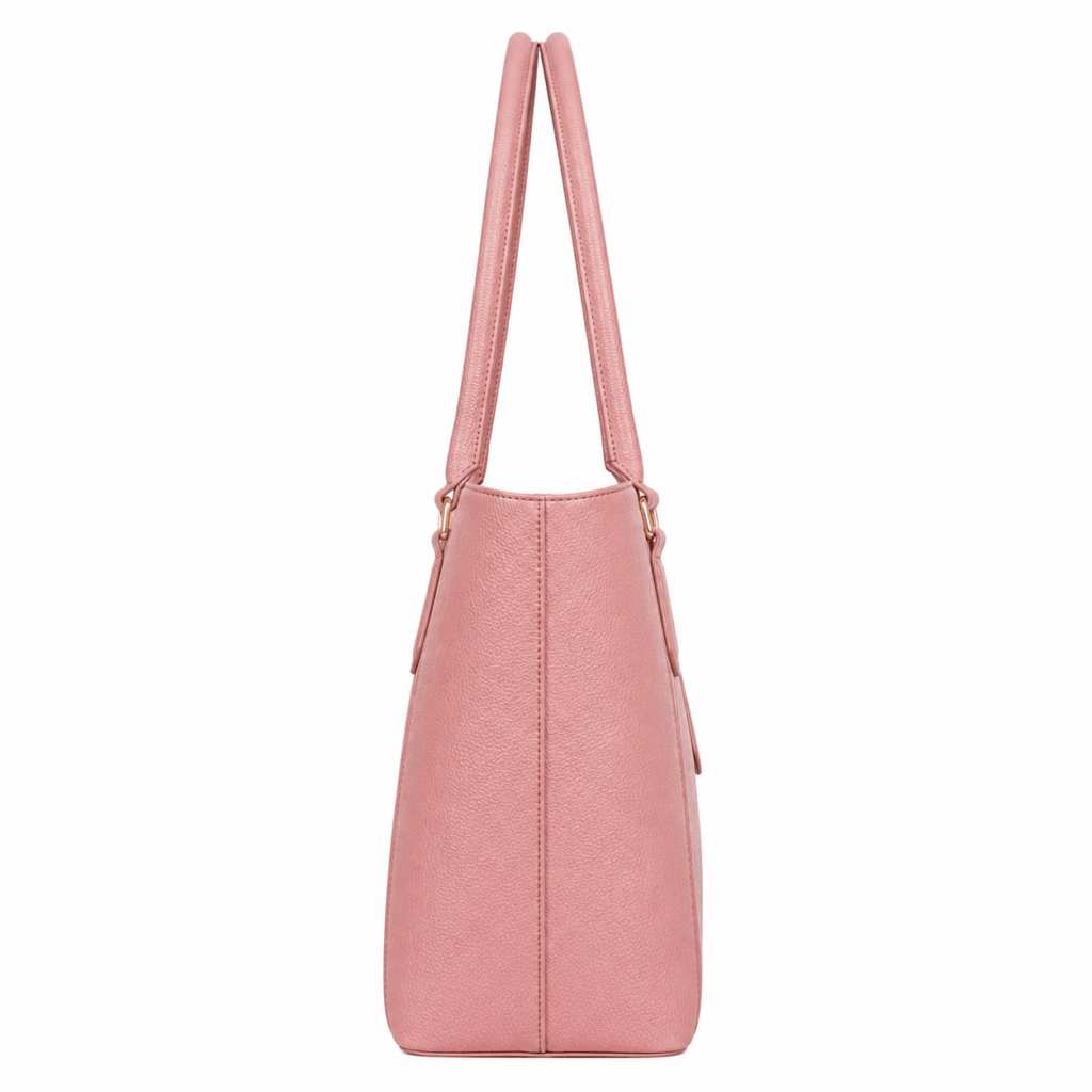 BagCove Robinson Pebbled Leather Tote Handbag - Dusty Pink2