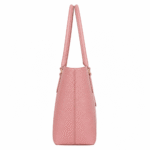 BagCove Robinson Pebbled Leather Tote Handbag - Dusty Pink - Image 4