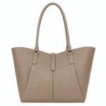 BagCove Robinson Pebbled Leather Tote Handbag - Greige