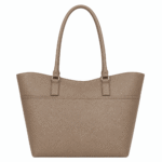 BagCove Robinson Pebbled Leather Tote Handbag - Greige - Image 2