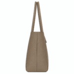 BagCove Robinson Pebbled Leather Tote Handbag - Taupe - Image 4