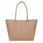 BagCove Robinson Pebbled Leather Tote Handbag - Beige - Image 2