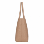 BagCove Robinson Pebbled Leather Tote Handbag - Beige - Image 3